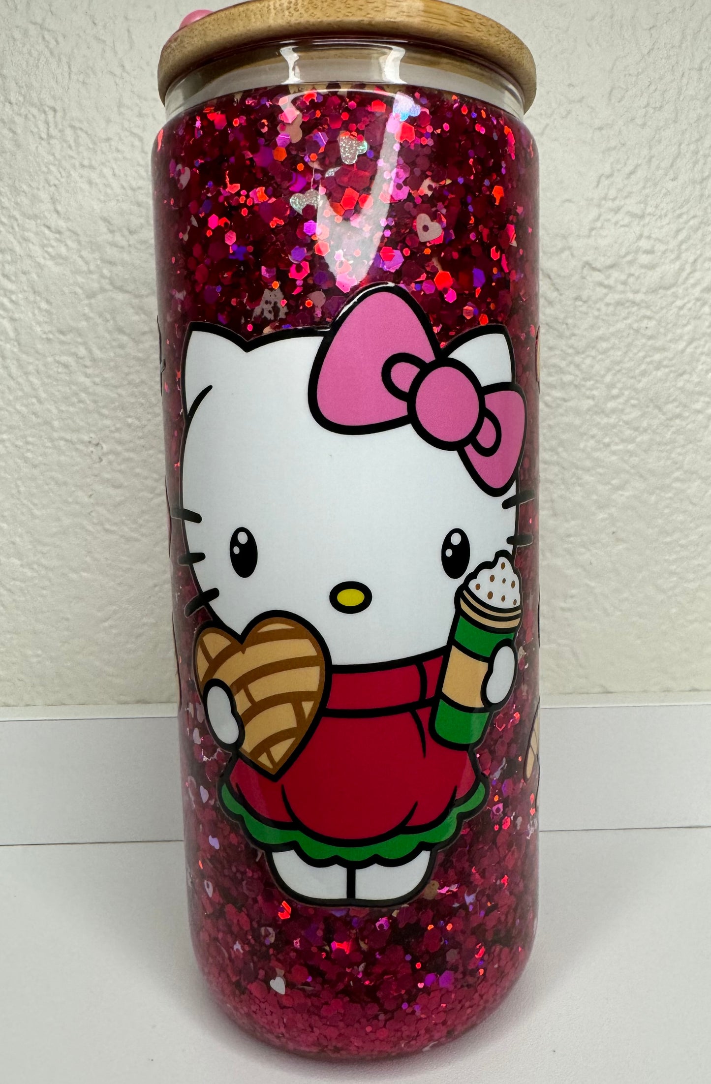 HK w/ Concha 16oz Snowglobe Glass Tumbler