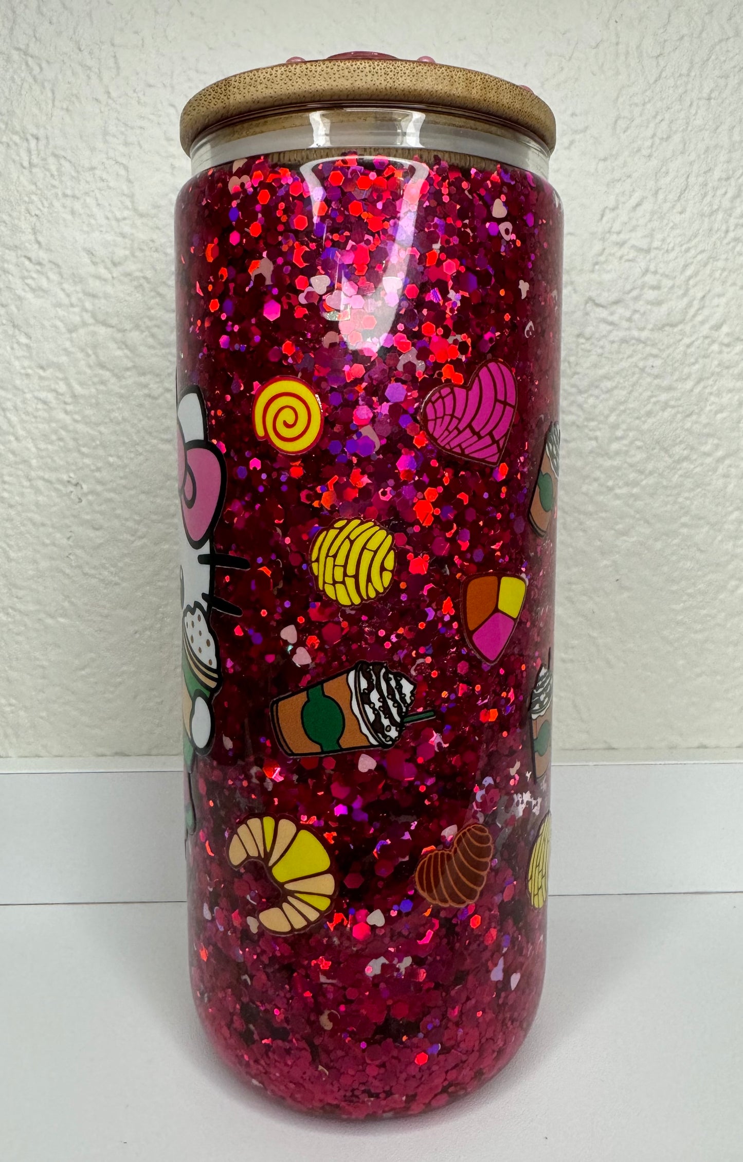 HK w/ Concha 16oz Snowglobe Glass Tumbler