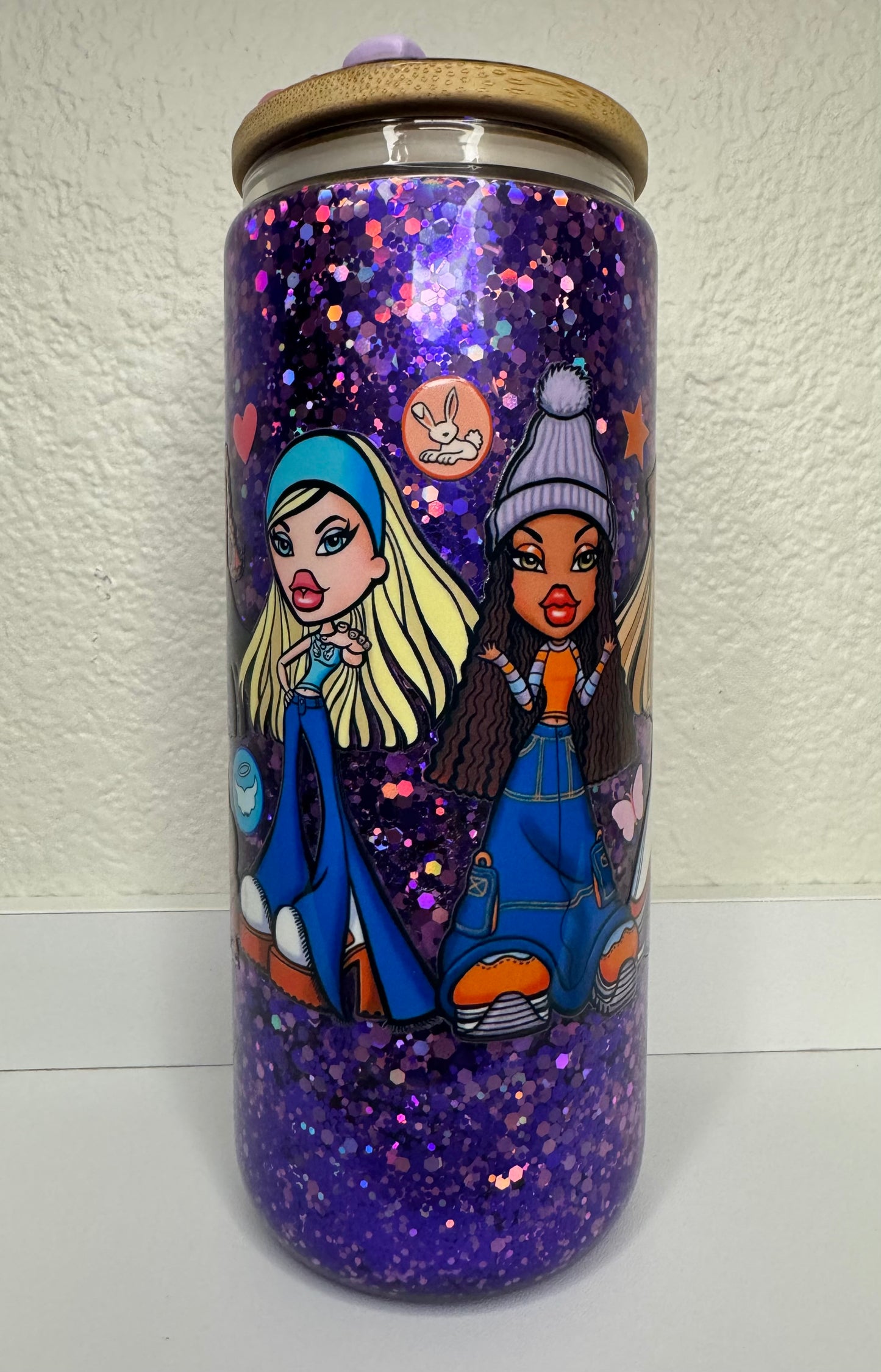 B Dolls 16oz Snowglobe Glass Tumbler