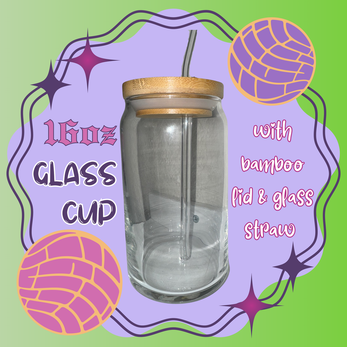 Vaso de cristal de 16oz